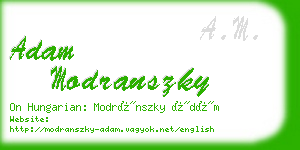 adam modranszky business card
